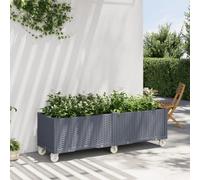 Vidaxl Jardinière À Roulettes Gris 160x50x54 Cm Pp