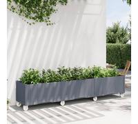 Vidaxl Jardinière À Roulettes Gris 240x50x54 Cm Pp