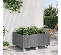 Vidaxl Jardinière À Roulettes Gris Clair 100x80x54 Cm Pp