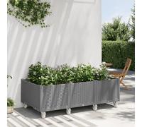 Vidaxl Jardinière À Roulettes Gris Clair 150x80x54 Cm Pp