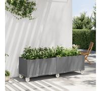 Vidaxl Jardinière À Roulettes Gris Clair 160x50x54 Cm Pp