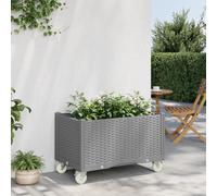 Vidaxl Jardinière À Roulettes Gris Clair 80x50x54 Cm Pp