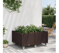Vidaxl Jardinière À Roulettes Marron 100x80x54 Cm Pp