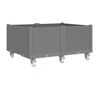 Vidaxl Jardinière À Roulettes Gris Clair 100x80x54 Cm Pp