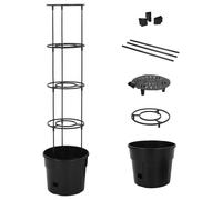 152209 vidaXL Jardinière à tomate Anthracite Ø29,5x115 cm Polypropylène