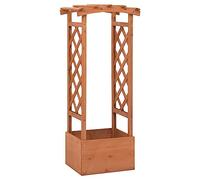 vidaXL Jardinière en bois de sapin avec treillis et arche 49x39x117 cm