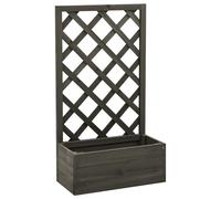 vidaXL Jardinière à Treillis de Jardin Lit Surélevé Bac à Fleurs Pot de Plantes Balcon Patio Extérieur Gris 50x25x90 cm Bois de Sapin