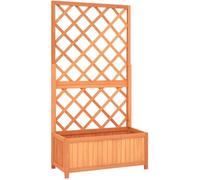 vidaXL Jardinière à treillis jardin Marron 70x30x135 cm Bois de sapin