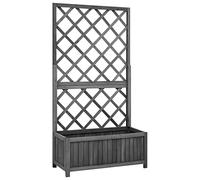 vidaXL Jardinière à Treillis Jardin Noir 70x30x135 cm Bois de Sapin