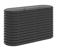 vidaXL Lit Surélevé de Jardin Pot à Fleurs Boîte à Plantes Lit Surélevé Patio Terrasse Extérieur Acier Enduit de Poudre 114x40x68 cm Anthracite