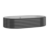 Lit Surélevé de Jardin Pot à Fleurs Boîte à Plantes Lit Surélevé Patio Terrasse Extérieur Acier Enduit de Poudre 175x100x36cm Anthracite