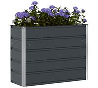 vidaXL Jardinière Anthracite 100 x 40 x 75 cm Acier, Décor de Jardin et terrasse, Pot Moderne, Support en Acier Robuste, pour Plantes d'intérieur et extérieur