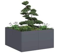 Vidaxl Jardinière Anthracite 80x80x40 Cm Acier Laminé À Froid