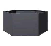 vidaXL Jardinière anthracite hexagone 104x90x45 cm acier, jardinière de fleurs, jardinière de patio, jardinière de jardin, jardinière d'extérieur