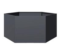 vidaXL Jardinière anthracite hexagone 104x90x45 cm acier, jardinière de fleurs, jardinière de patio, jardinière de jardin, 851131