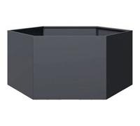 vidaXL Jardinière anthracite hexagone 104x90x45 cm acier, jardinière de fleurs, jardinière de patio, jardinière de jardin, 851131 Gris G