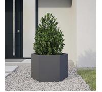 vidaXL Jardinière anthracite hexagone 69x60x45 cm acier, jardinière de fleurs, jardinière de patio, jardinière de jardin, 851124