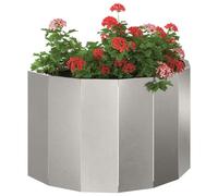 vidaXL Jardinière Argent 60 x 30 x 35 cm Acier Inoxydable, Jardinier en Acier, Support de Plantes, déco extérieure, Pot Durable, Accent de Serre, Pot terrasse