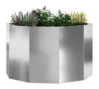 vidaXL Jardinière Argent 60 x 60 x 35 cm Acier galvanisé, Jardins et terrasses, jardinières Modernes en Acier, Pots Ronds, déco de Patio pour Exposer Vos Plantes
