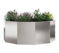 vidaXL Jardinière Argent 90 x 90 x 35 cm Acier Inoxydable, Jardins et terrasses, jardinières Modernes en Acier, Pots Ronds, déco de Patio pour Exposer Vos Plantes