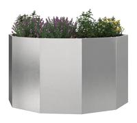 vidaXL Jardinière Argent 90 x 90 x 50 cm Acier Inoxydable, Jardins et terrasses, jardinières Modernes en Acier, Pots Ronds, déco de Patio pour Exposer Vos Plantes