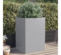 vidaXL Jardinière, Lit Surélevé, Bac à Fleurs, Pot de Plantes, Boîte à Fleurs Jardin Patio Terrasse, Argenté 52x48x75 cm Acier Galvanisé 841588
