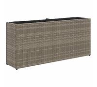 vidaXL Jardinière avec 2 Pots Gris 90x20x40 cm résine tressée