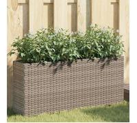 Vidaxl Jardinière Avec 2 Pots Gris 90x20x40 Cm Résine Tressée