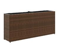 vidaXL Jardinière avec 2 Pots Marron 90x20x40 cm résine tressée