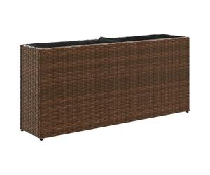 vidaXL Jardinière avec 2 Pots Marron 90x20x40 cm résine tressée