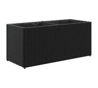 Jardinière avec 2 pots noir 72x30x32 cm résine tressée