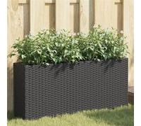 vidaXL Jardinière avec 2 pots 90x20x40 cm Résine tressée Noir