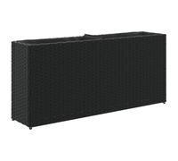 Vidaxl Jardinière Avec 2 Pots Noir 90x20x40 Cm Résine Tressée