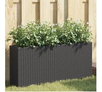 Vidaxl Jardinière Avec 2 Pots Noir 90x20x40 Cm Résine Tressée