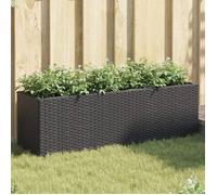 vidaXL Jardinière avec 3 pots 105x30x32 cm résine tressée noir