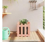 vidaXL Jardinière avec design de clôture 40x40x40 cm Douglas massif 832450 Multicolore G