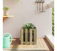 Jardinière avec design de clôture 40x40x40 cm pin imprégné 832451