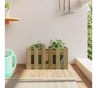 vidaXL Jardinière avec design de clôture 60x30x30 cm pin imprégné 832471 Vert G