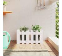 Jardinière avec design de clôture blanc 60x30x30 cm pin massif 832468
