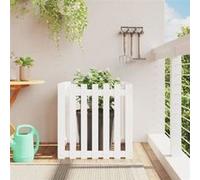 Jardinière avec design de clôture blanc 70x70x70 cm pin massif 832463