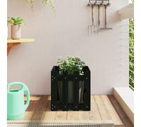 Vidaxl Jardinière Avec Design De Clôture Noir 40x40x40 Cm Pin Massif