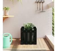 vidaXL Jardinière avec design de clôture noir 40x40x40 cm pin massif 832449 Noir G
