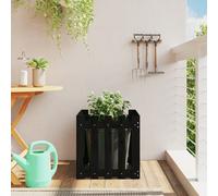 Vidaxl Jardinière Avec Design De Clôture Noir 50x50x50 Cm Pin Massif
