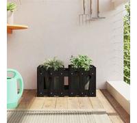 Jardinière avec design de clôture noir 60x30x30 cm pin massif 832469