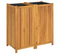 vidaXL Jardinière avec Doublure 100x50x100 cm Bois Massif d'acacia