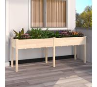 Vidaxl Jardinière Avec Doublure 203x53x76 Cm Bois Massif De Sapin