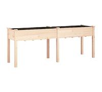 vidaXL Jardinière avec Doublure 203x53x76 cm Bois Massif de Sapin, lit surélevé, Pot de Fleurs, Support de jardinière, bac à Fleurs, Pot de Jardin