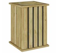 vidaXL Jardinière avec Doublure 33X33X45 cm Bois de pin imprégné Boîte extérieure Durable Support de Plante Rustique Carré Incrustations décoratives Plantes Naturelles Taille Moyenne