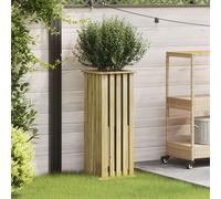 Vidaxl Jardinière Avec Doublure 33x33x85 Cm Bois Imprégné De Pin