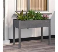 Jardinière avec doublure gris 118x59x76 cm bois massif de sapin364235